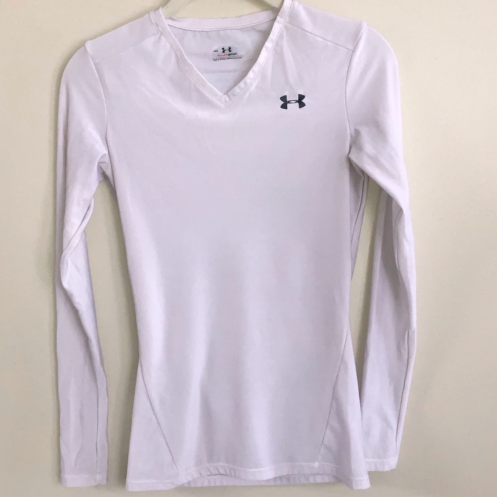 Under Armour white fitted long sleeve